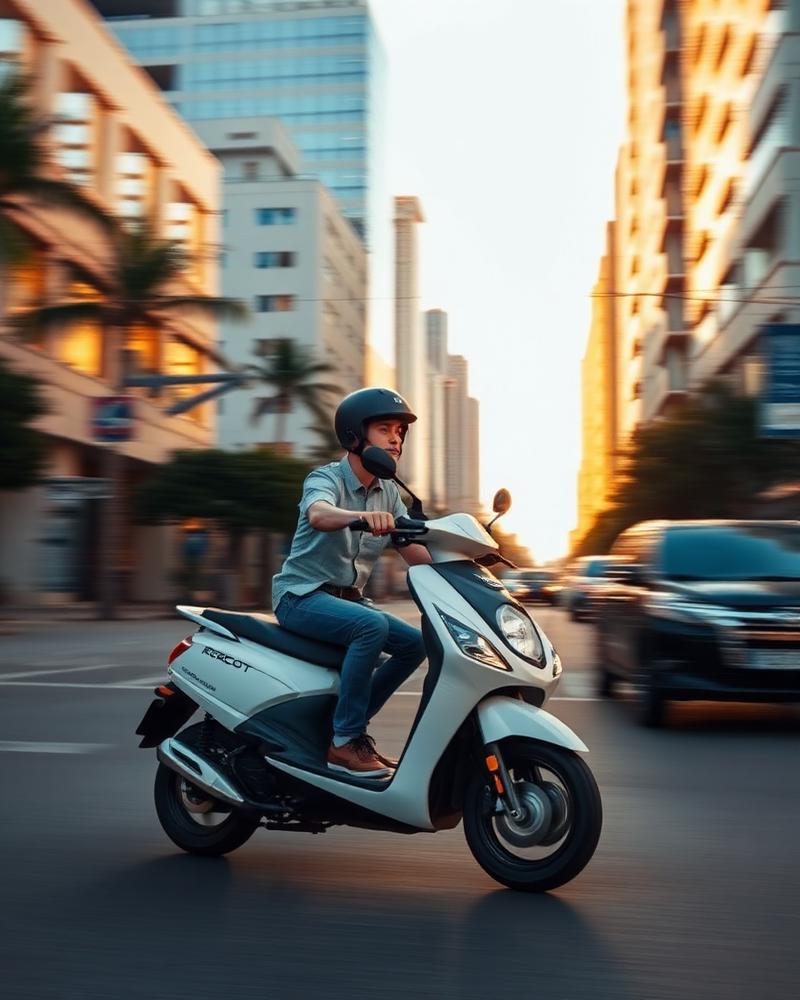 Scooter elétrica em movimento