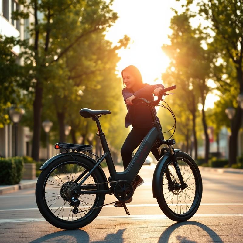 Bicicleta elétrica em parque urbano